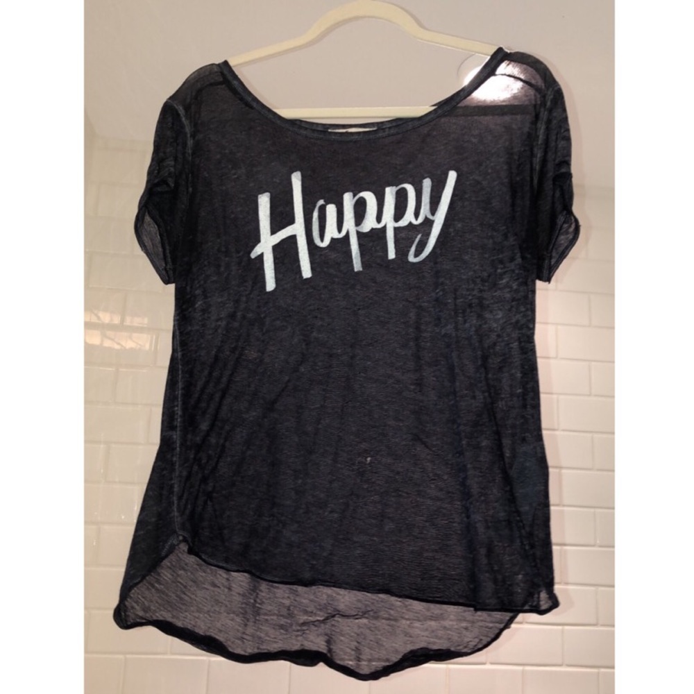 Navy and White Hollister Shirt